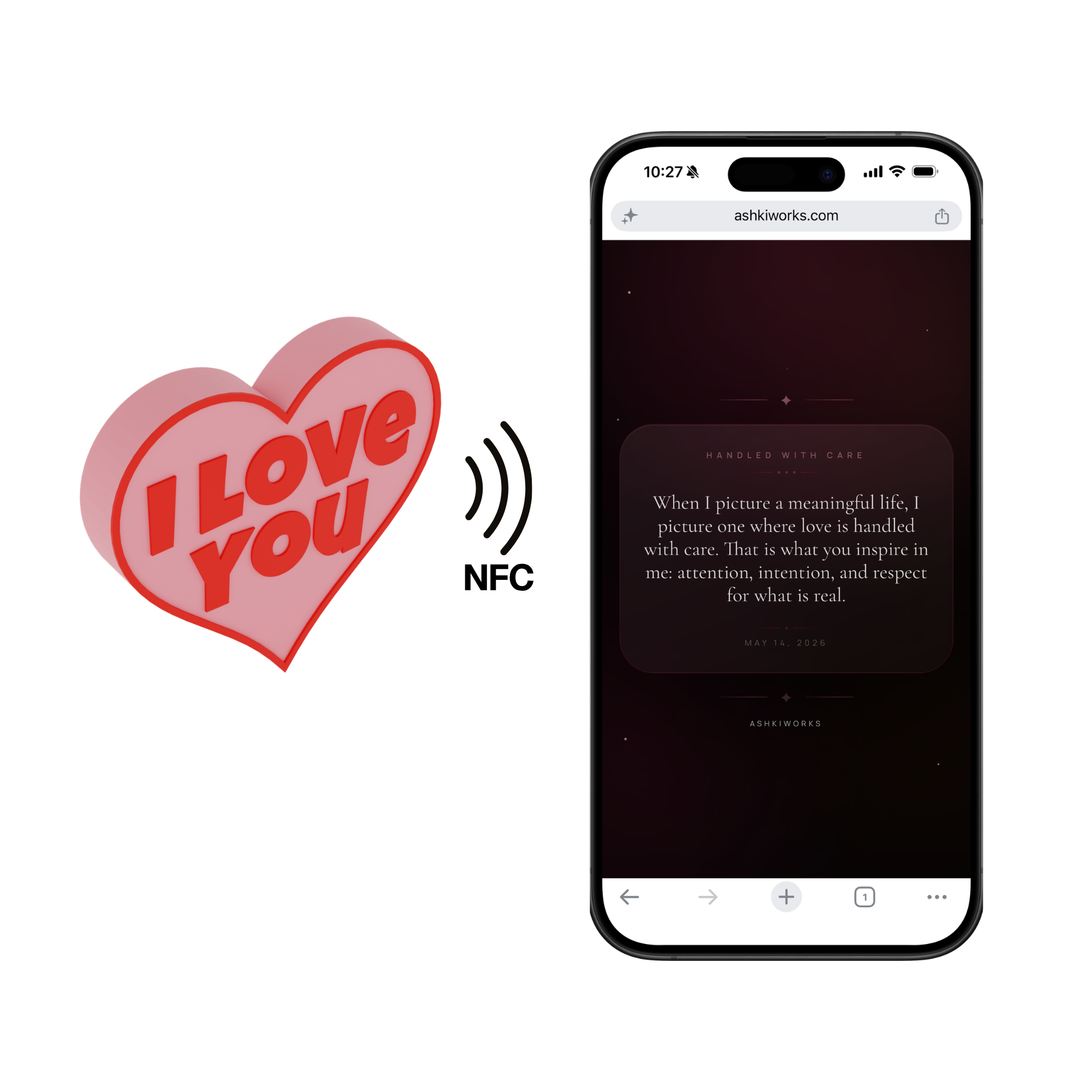 Daily Love Notes NFC Heart Tag